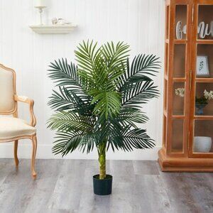 New 4ft Golden Cane Palm Artificial Tree – Realistic Faux Plant for Home Decor
